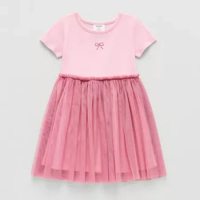 Okie Dokie Toddler & Little Girls Short Sleeve Tutu Dress In Pink