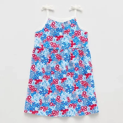 Okie Dokie Toddler & Little Girls Sleeveless A-line Dress In Blue