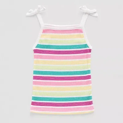 Okie Dokie Toddler & Little Girls Straight Neck Sleeveless Tank Top In White