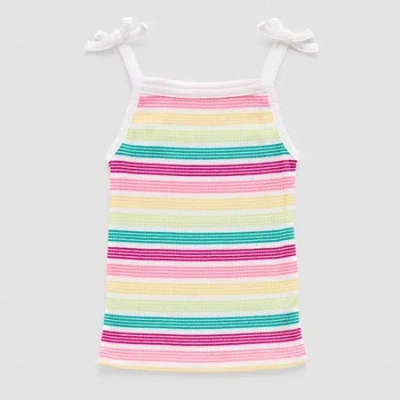 Okie Dokie Toddler & Little Girls Straight Neck Sleeveless Tank Top In White