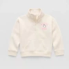 Okie Dokie Toddler & Little Girls Turtleneck Long Sleeve Fleece Casual Quarter-zip Pullover In Sand