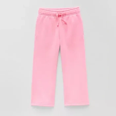 Okie Dokie Toddler & Little Girls Wide Leg Regular Fit Fleece Pull-on Pant In Pink