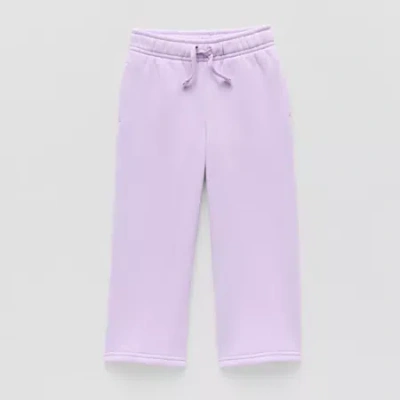 Okie Dokie Toddler & Little Girls Wide Leg Regular Fit Fleece Pull-on Pant In Purple