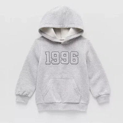 Okie Dokie Toddler & Little Unisex Long Sleeve Fleece Hoodie In Gray