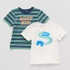 Okie Dokie Toddler Boys Crew Neck Short Sleeve Regular Fit 2-pc. Graphic T-shirt In Multi
