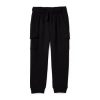 Okie Dokie Toddler Boys Tapered French Terry Cargo Pant In Black