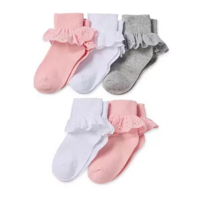 Okie Dokie Babies' Toddler Girls 5 Pair Turncuff Socks In Pink