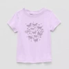 Okie Dokie Toddler Girls Sensory Friendly Round Neck Short Sleeve Adaptive Regular Fit Graphic T-shirt In Purple