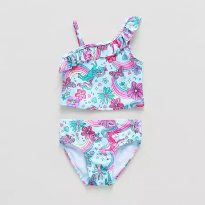 Okie Dokie Unicorn Toddler Girls 2-pc. Tankini Set In Blue