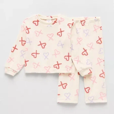 Okie Dokie Velour Toddler & Little Girls 2-pc. Pant Set In White