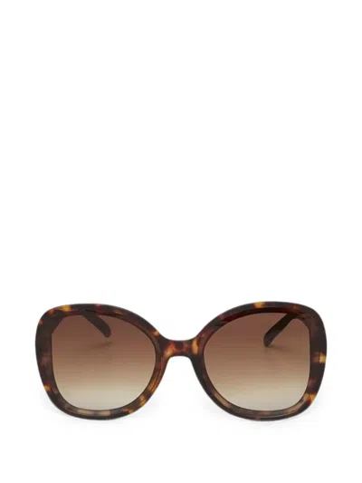 Okkia Anna Round-frame Sunglasses In Brown