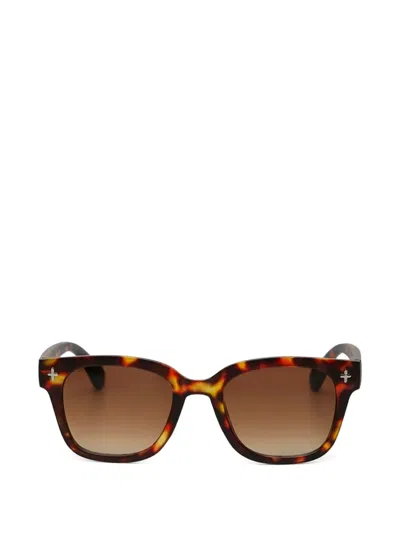 Okkia Giovanni Square-frame Sunglasses In Brown