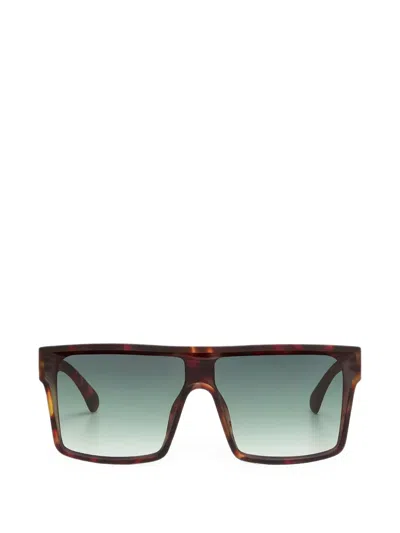 Okkia Tokyo Tortoiseshell-effect Square-frame Sunglasses In Brown
