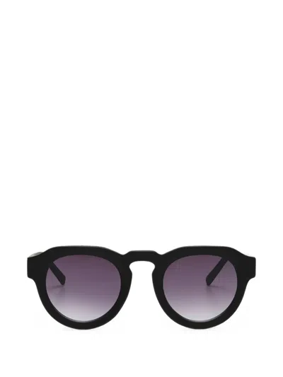 Okkia Zeno Round-frame Sunglasses In Black