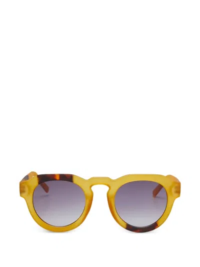 Okkia Zeno Round-frame Sunglasses In Yellow