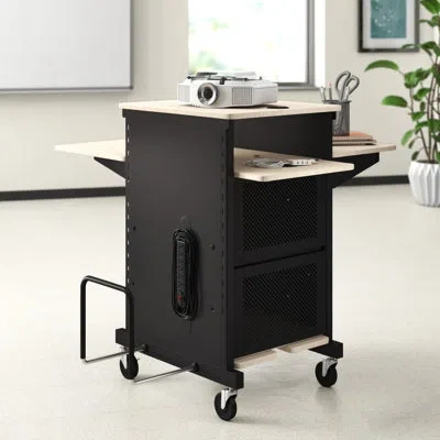 Oklahoma Sound Jumbo Plus Presentation Av Cart Full Podium In Black;ivory