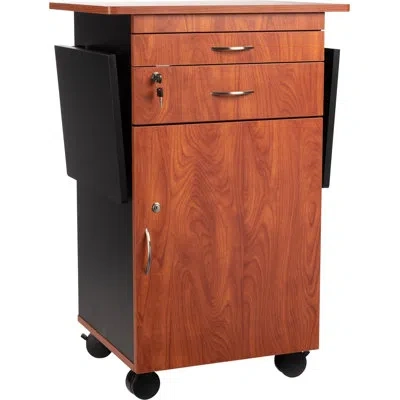 Oklahoma Sound Multimedia Cart, Cherry/black In Brown