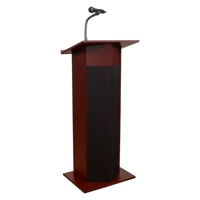 Oklahoma Sound Power Plus Floor Lectern In Mahogany