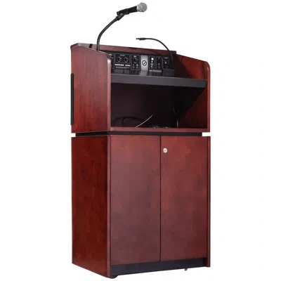 Oklahoma Sound Tabletop And Base Combo Sound Lectern In Walnut;mahogany