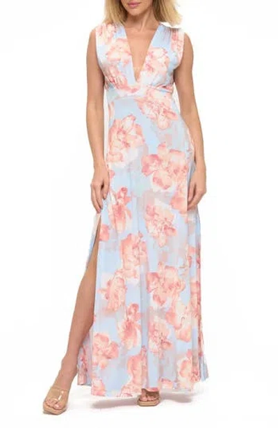 O.l. Open Back Maxi Dress In Blue