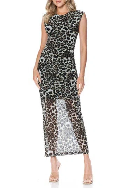 O.l. Printed Sleeveless Maxi Dress In Black