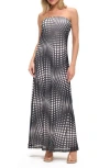O.l. Printed Strapless Maxi Dress