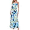 O.l. Printed Strapless Wide Leg Romper In Multi