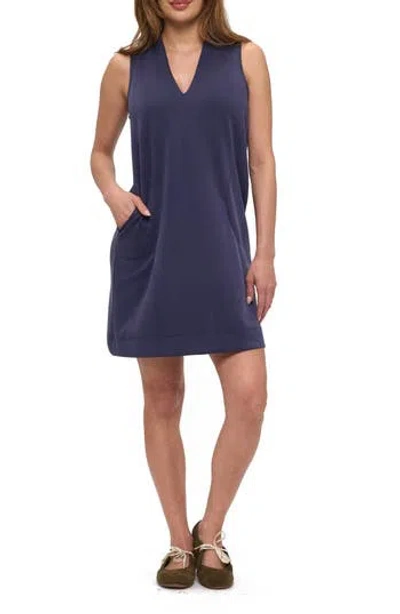 O.l. Sleeveless Scuba Knit Minidress In Blue