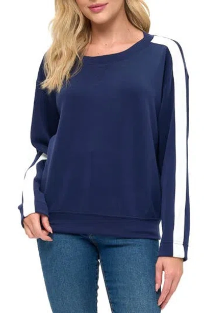 O.l. Stripe Scuba Knit Sweater In Animal Print