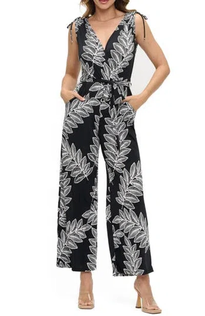 O.l. Tie Waist Wide Leg Jumpsuit