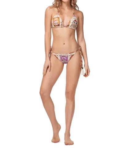Ola Azul April Fungi Bikini Top In Beige In Transparent