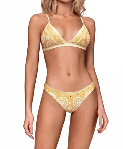 Ola Azul Ariel Oasis Bikini Bottom In Yellow