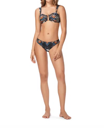 Ola Azul Phillip Luxe Bikini Top In Black In Grey