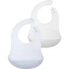 Olababy Kids'  2-pack Silicone Bibs In Blueberry/pearl