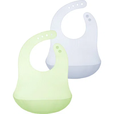 Olababy 2-pack Silicone Bibs In Green