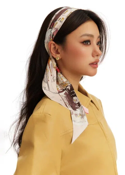 Olah Barcelona Silk Skinny Scarf In Neutral
