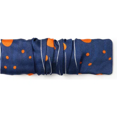 Olah Celestia Silk Hair Barrette Clip In Blue