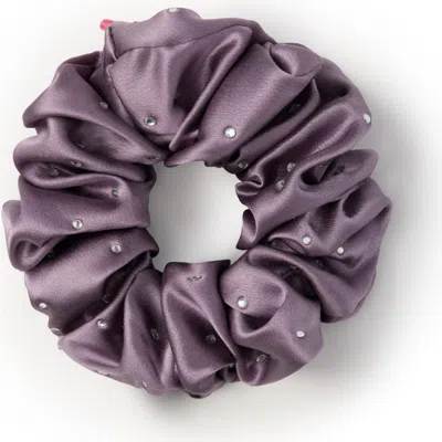 Olah Crystal Twinkle Silk Scrunchie In Purple