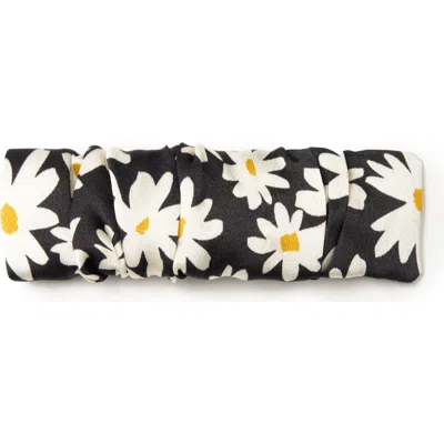 Olah Daisy Silk Hair Barrette Clip In Black