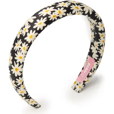 Olah Daisy Silk Headband In Black