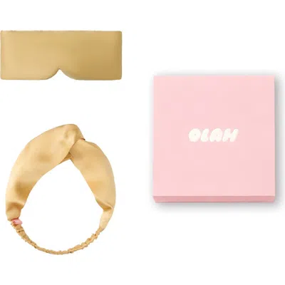 Olah Dream Cloud Beauty Sleep Silk Gift Set In Honey Glow