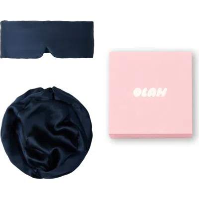 Olah Dream Cloud Beauty Sleep Silk Gift Set In Navy