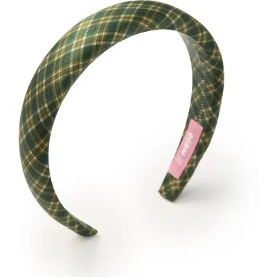 Olah Grevelyn Silk Headband In Green