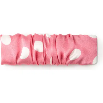 Olah Polka Dot Silk Hair Barrette Clip In Pink