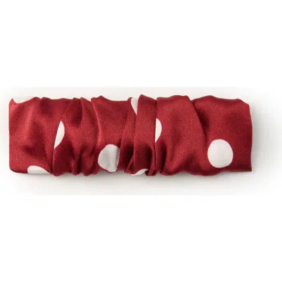 Olah Polka Dot Silk Hair Barrette Clip In Red