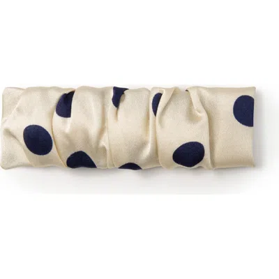 Olah Polka Dot Silk Hair Barrette Clip In White