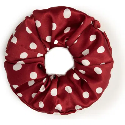 Olah Polka Dot Silk Scrunchie In Metallic
