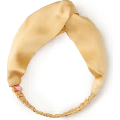 Olah Silk Twisted Hairband In Gold
