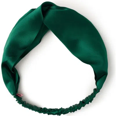 Olah Silk Twisted Hairband In Green