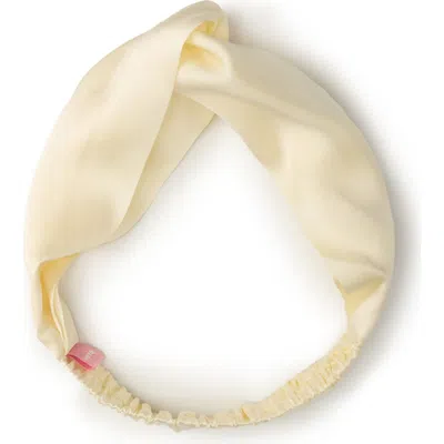 Olah Silk Twisted Hairband In Neutral